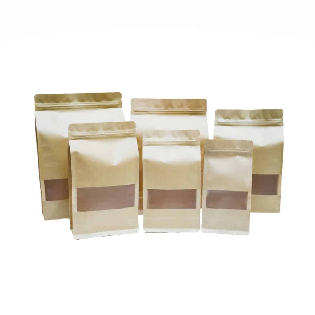 Doypack Kraft Customized Printed Coffee Bean Paper Stand Up Pouch