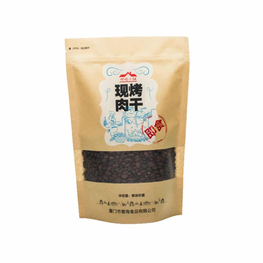 Pla Stand Up Pouch Eco-friendly Stand Up Kraft Paper Bag With Window