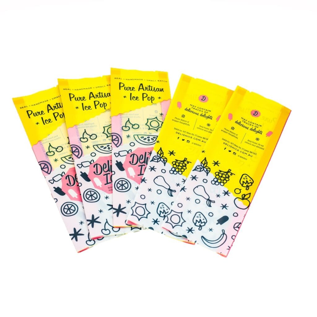 Custom Printed Back Sealed Transparent Plastic Packing Freeze Zipper Clear Ice Pop Lolly Popsicle Packaging Popsicle Ziploc Bags