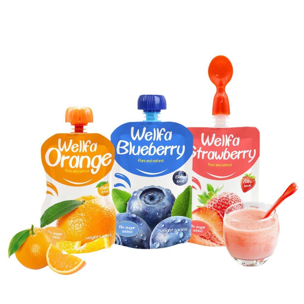 Juice Fruit Puree Baby Food Apple Yogurt Jelly Liquid Spout Pouch