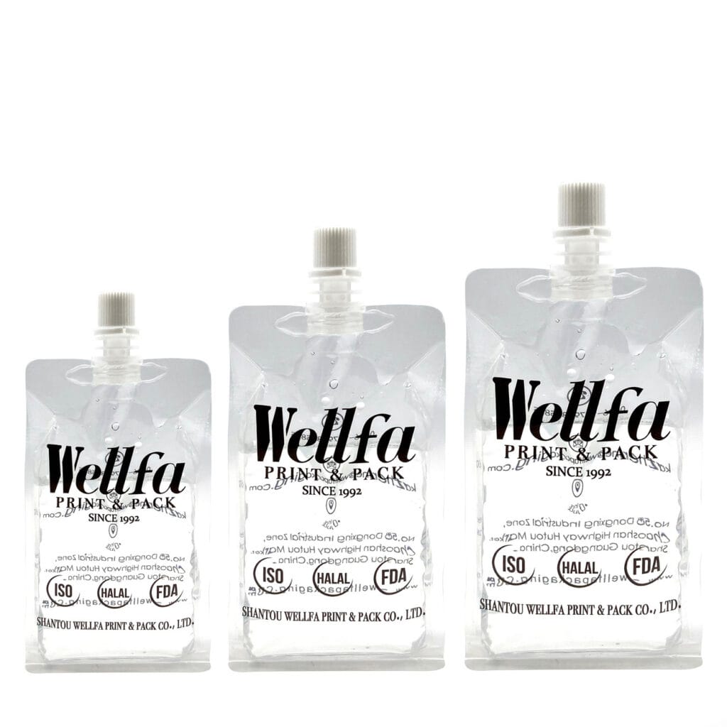 Beverage Flat Bottom Nozzle Bags For Liquid Drink Pouches With Spout