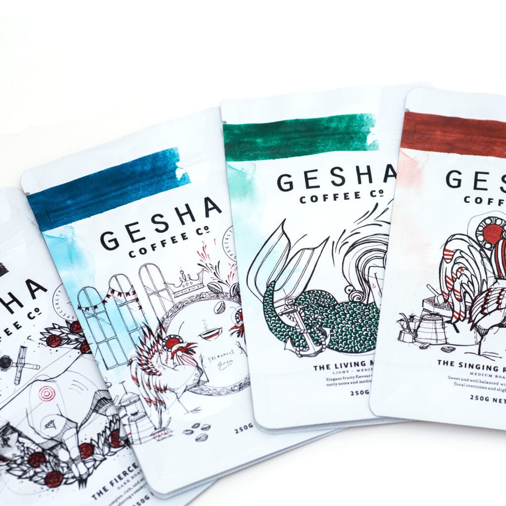 1KG Flat Bottom Coffee Bean Pouch With Degassing Valve Custom Printed Coffee Bags