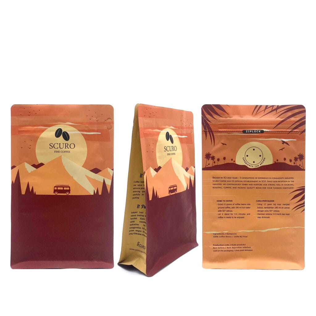 Flat Bottom Zipper Valve Pouch 250g 500g 1kg Custom Printed Coffee Packaging Beans Coffee Bag Packing Custom Coffee Bags