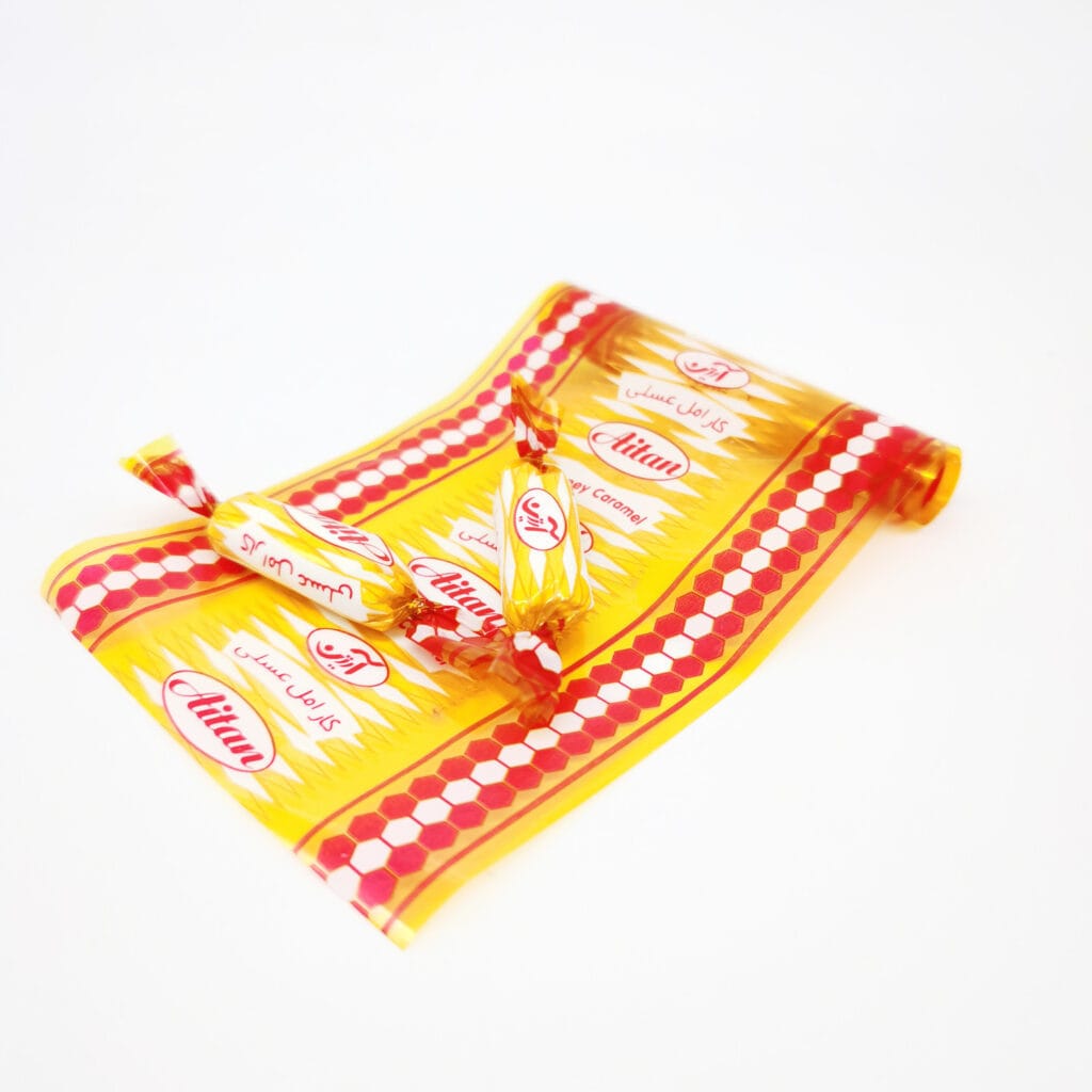 Custom Printed Soft Moisture Proof Plastic PET Candy Chocolate Wrapper Rolls Toffee Candy Twist Packaging Film