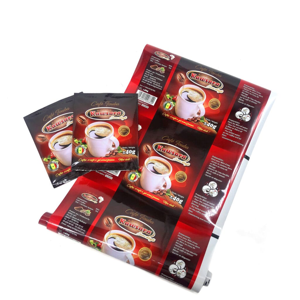 Customized Printing Heat Seal 3 Side Pouch Bags Plastic Roll Film Whey Protein Powder Instant 3 In 1 Coffee Sachet Packaging