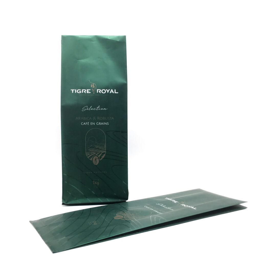 Printed Side Gusset Coffee Bean Packaging Bag with Valve Tin Tie Coffee Packaging Bags