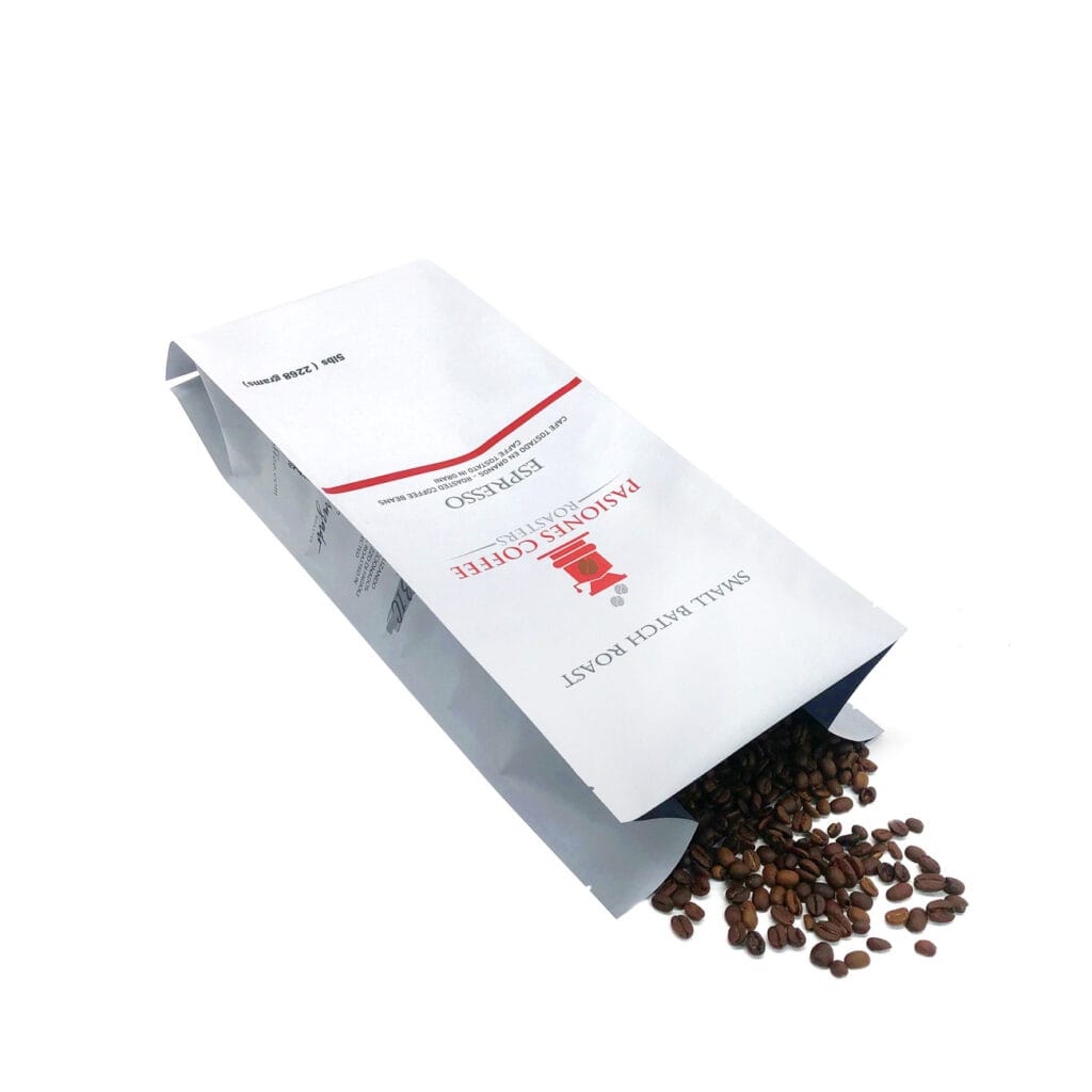 Custom Printed 250G 500G 1KG Side Gusset Coffee Bean Ground Paper Pouch Packaging With Valve Kraft Coffee Bags