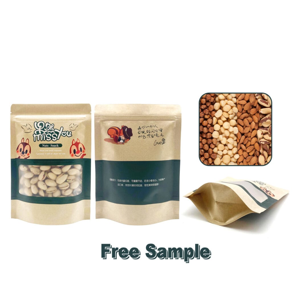 Custom Logo Plastic Packaging 100g 250g Stand Up Pouches Matte Food Printed Nuts Candy Mylar Stand Up Pouch With Zipper