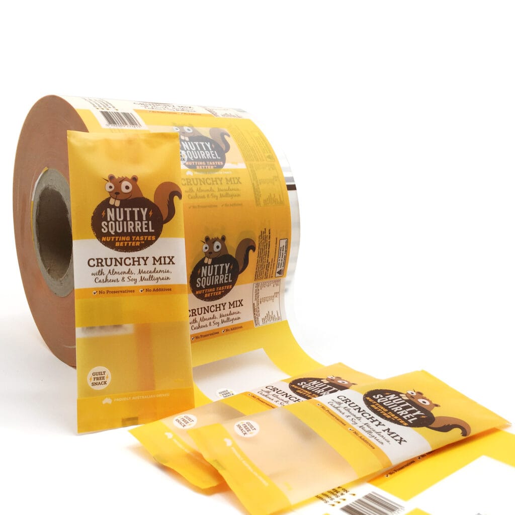 Factory Customized Printed BOPP/VMPET/PE Metallized Food Nuts Energy Bar Packaging Films Composite Plastic Film