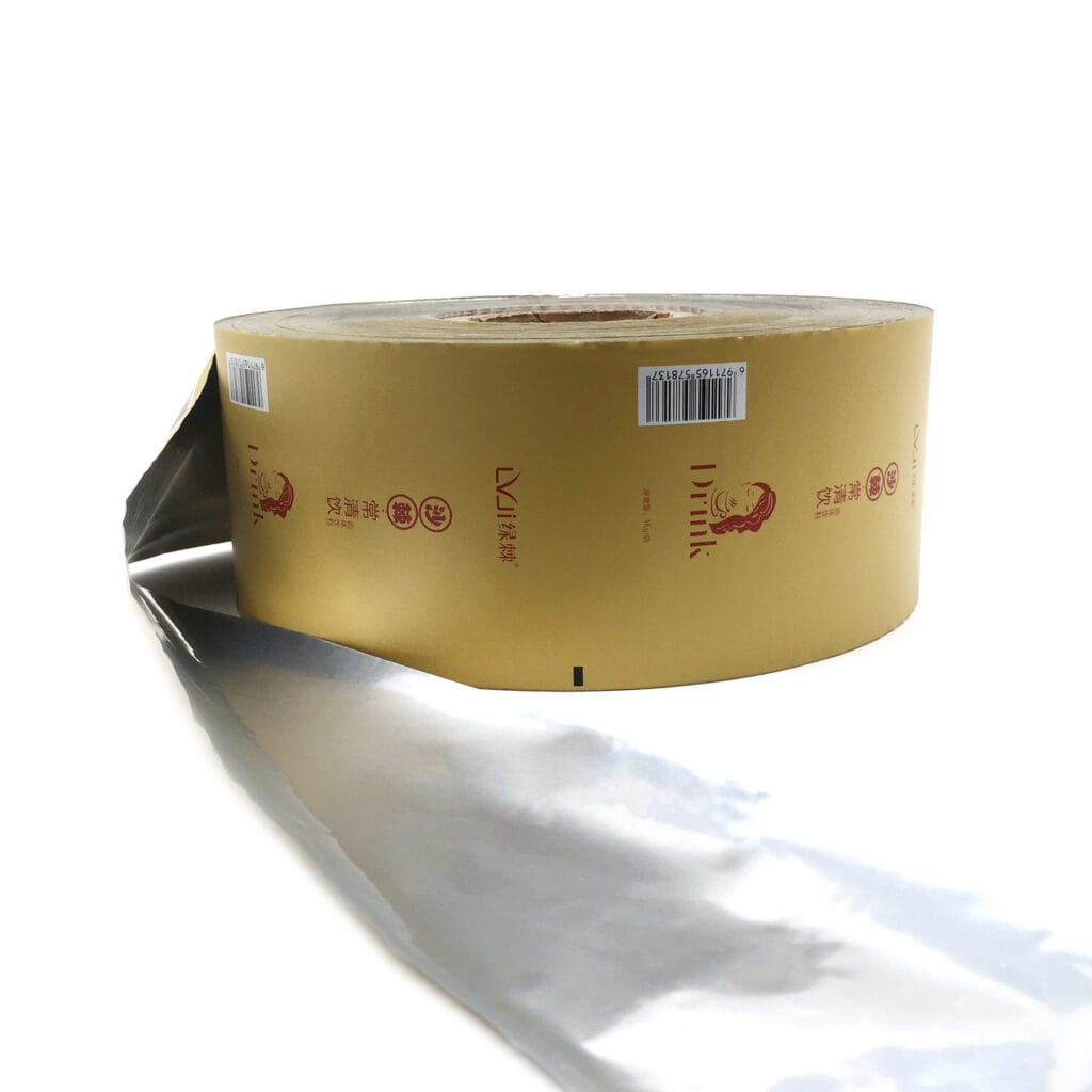 Matte / Glossy Finished Laminated Material Solid Drink Foil Lined Printed Packaging Film Roll
