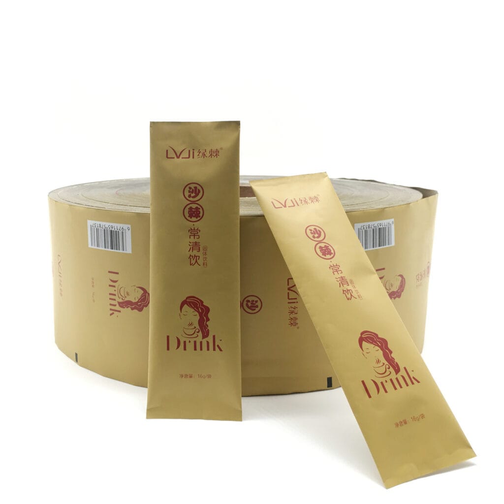 Matte / Glossy Finished Laminated Material Solid Drink Foil Lined Printed Packaging Film Roll