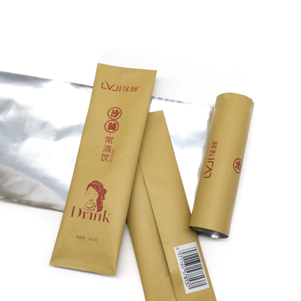 Matte / Glossy Finished Laminated Material Solid Drink Foil Lined Printed Packaging Film Roll