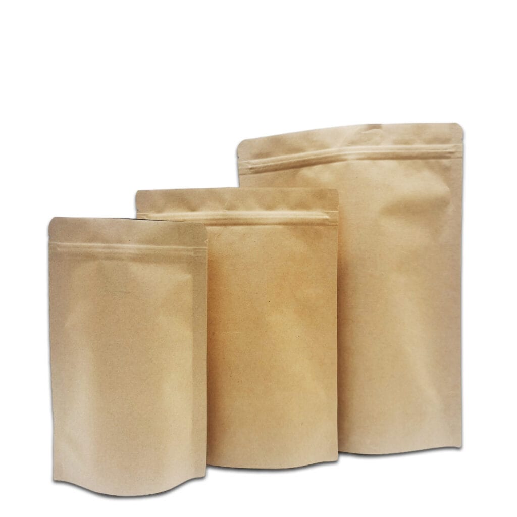Pla Stand Up Pouch Eco-friendly Stand Up Kraft Paper Bag With Window