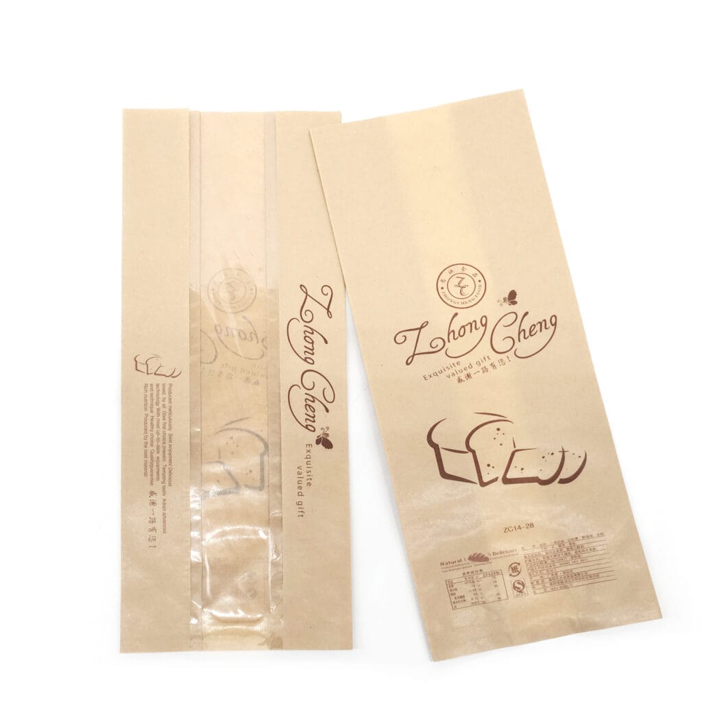 Kraft Paper Bread Packaging Bag With Window