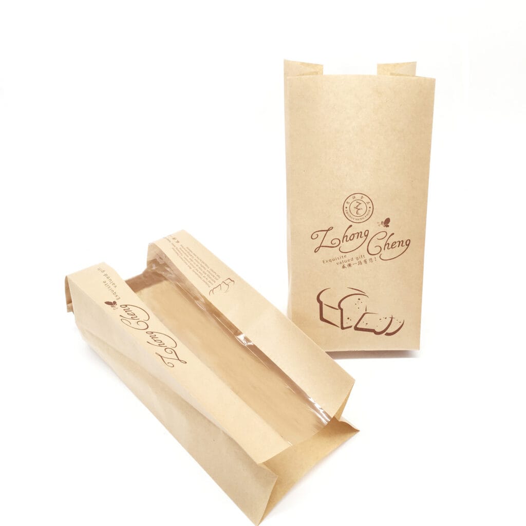 Kraft Paper Bread Packaging Bag With Window
