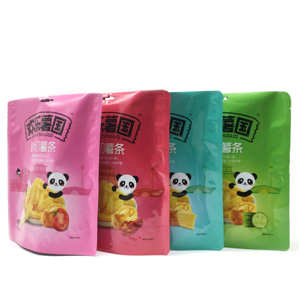 OEM Printed Plastic Stand Up Chips Packaging Pouch Foil Chip Bag Customized Stand Up Pouch
