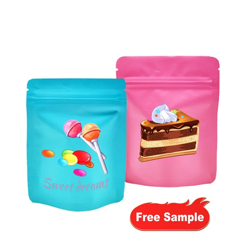 Factory OEM bolsa de plastico Aluminum Foil Stand Up Pouch Snack Doypack Soft Touch Smell Proof 1g 3.5g Mylar Bags Custom Printed 6 mylar bag102 mylar bags custom printed