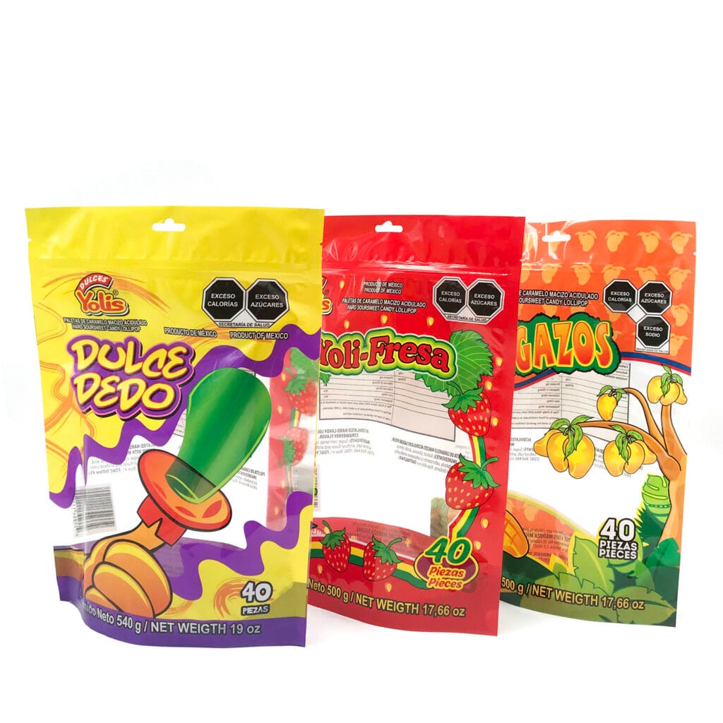 Manufacturer Digital Printing Bolsa Mylar Bag With Transparente Clear Window Cookie Candy Doypack Custom Print Stand Up Pouches