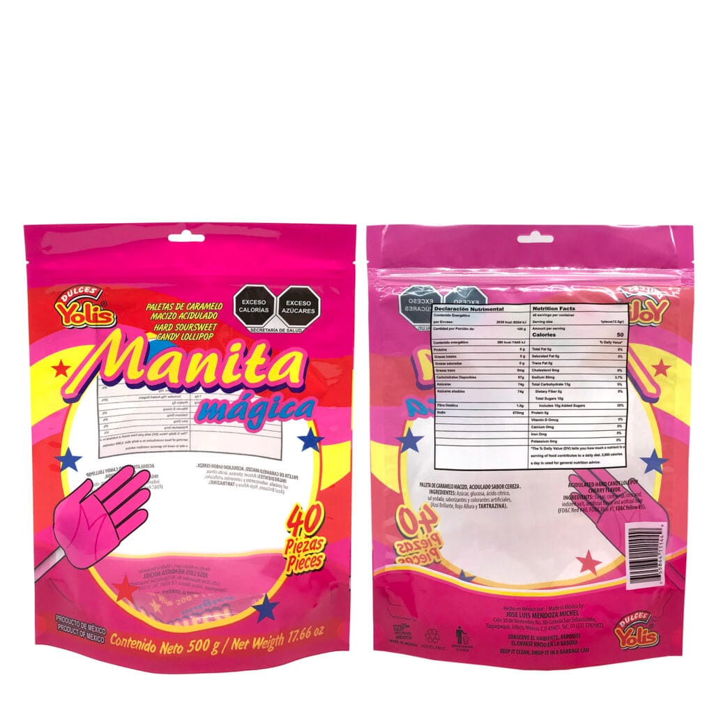 Manufacturer Digital Printing Bolsa Mylar Bag With Transparente Clear Window Cookie Candy Doypack Custom Print Stand Up Pouches