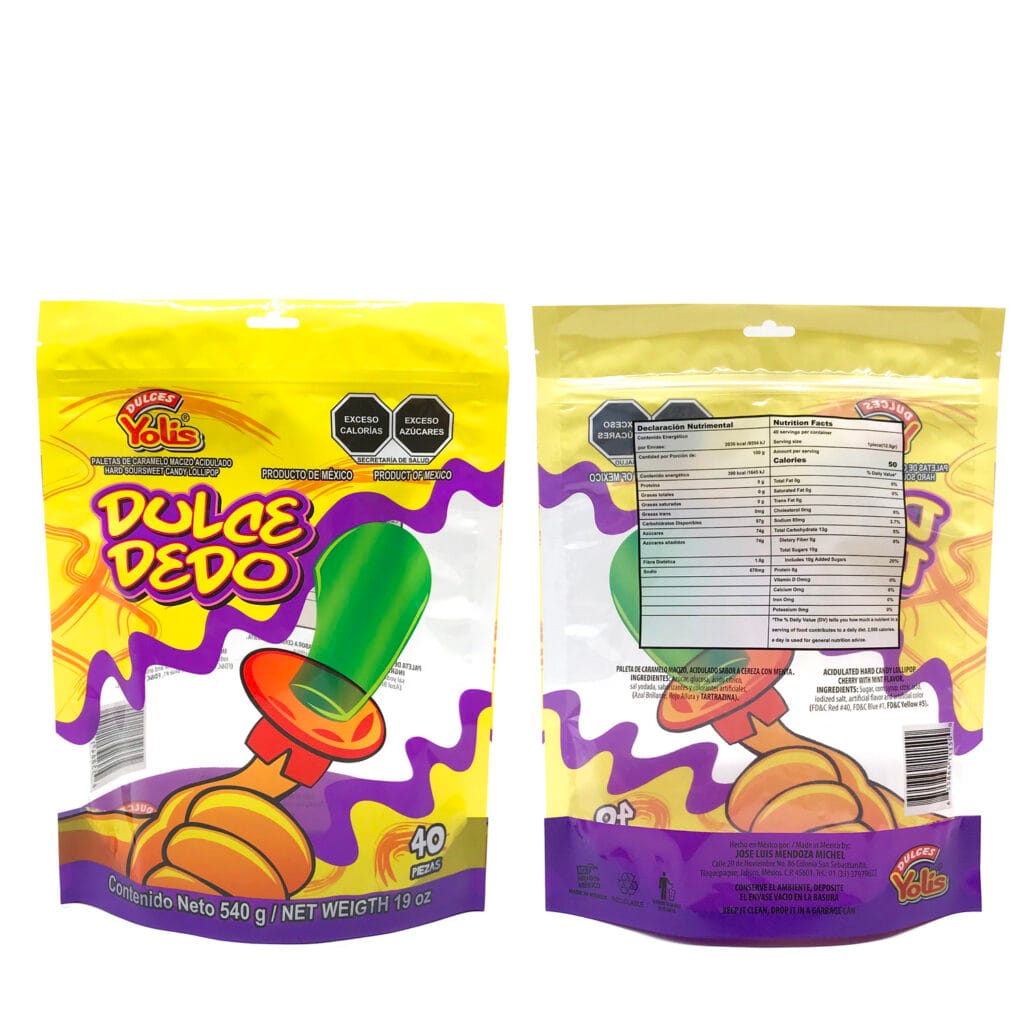 Manufacturer Digital Printing Bolsa Mylar Bag With Transparente Clear Window Cookie Candy Doypack Custom Print Stand Up Pouches