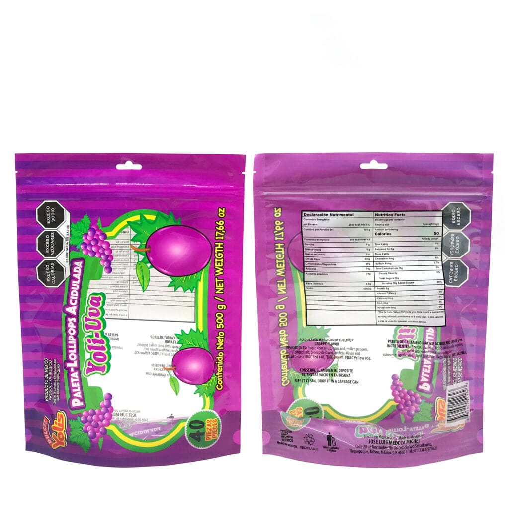 Manufacturer Digital Printing Bolsa Mylar Bag With Transparente Clear Window Cookie Candy Doypack Custom Print Stand Up Pouches