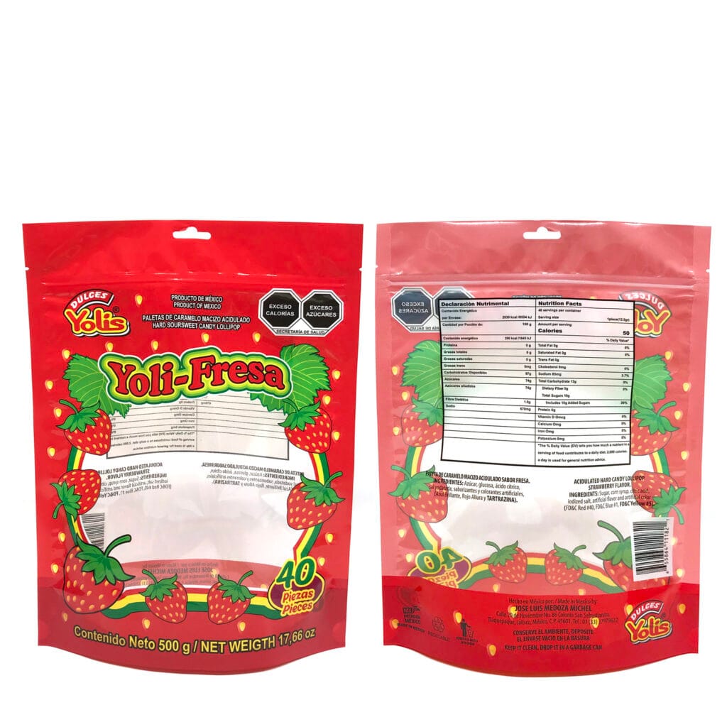 Manufacturer Digital Printing Bolsa Mylar Bag With Transparente Clear Window Cookie Candy Doypack Custom Print Stand Up Pouches