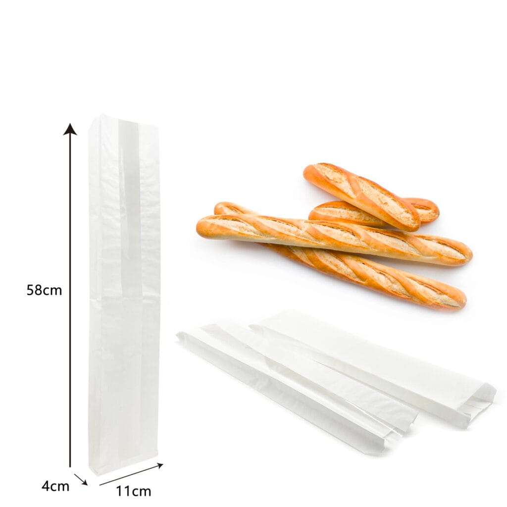 Square Paper Bread Packaging Bags Bakery Packaging With Plastic Window