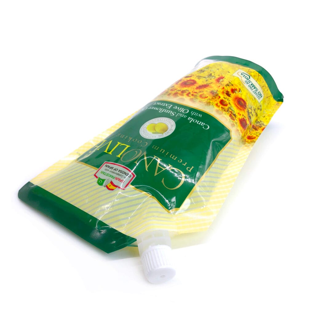 Manufacturer Custom Printed Plastic 250ml 500ml Coconut Oil Refill Stand Up Pouch Sunflower Cooking Red Palm Oil Doypack Package Bag