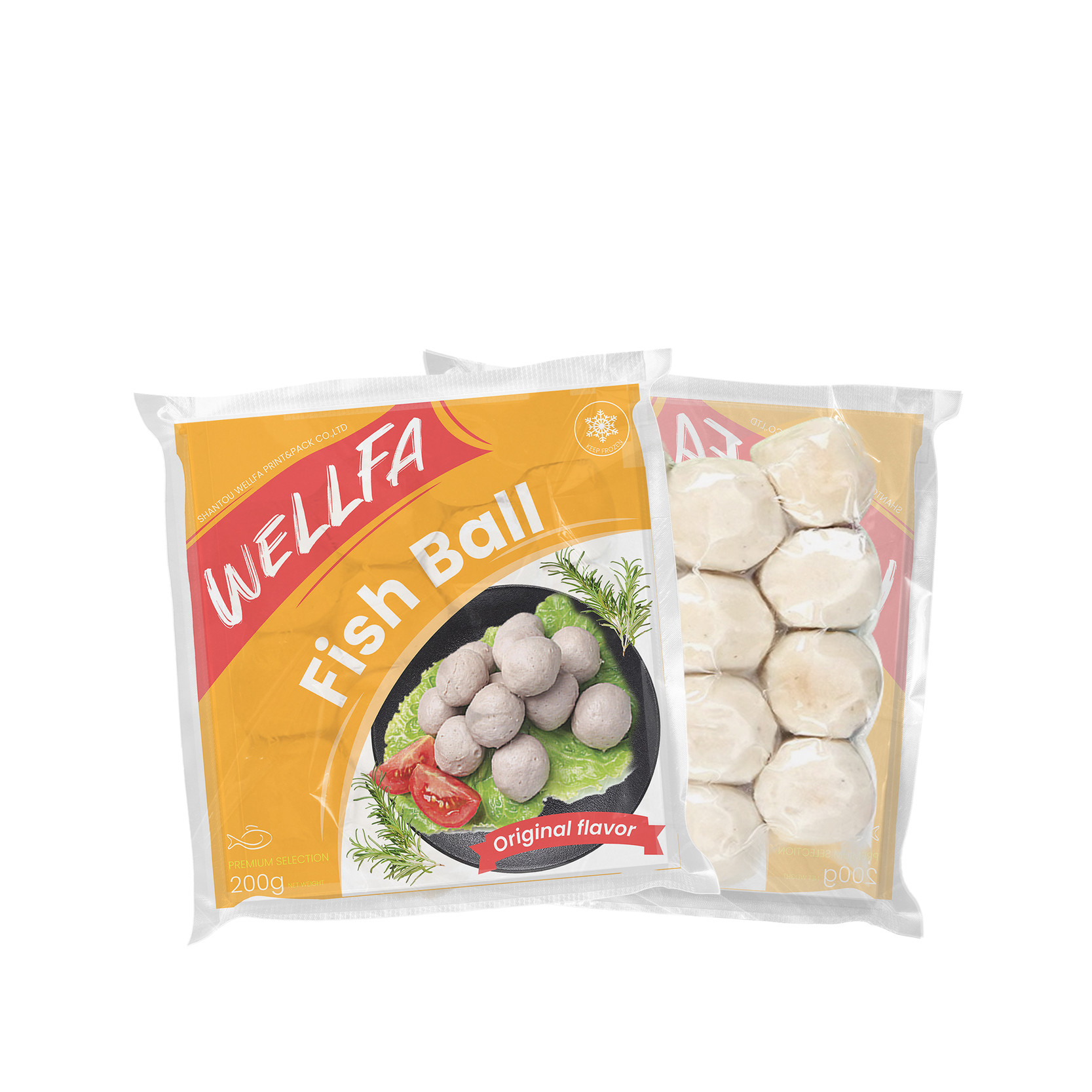 Fish Ball Frozen Packaging:Heat Sealed TOP Printed Hot Dog Frozen ...