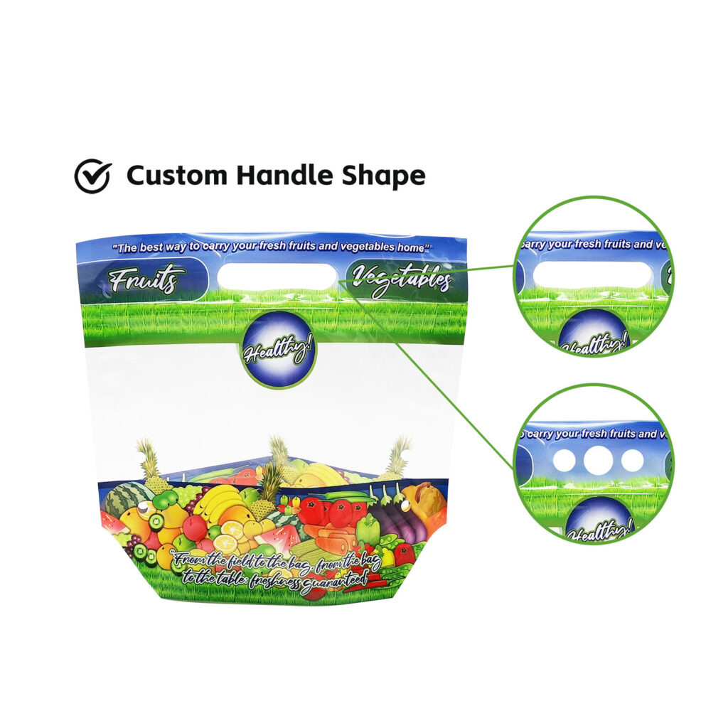 Fruits And Vegetable Packaging:Cold Anti Fog With Handel Slider Zipper