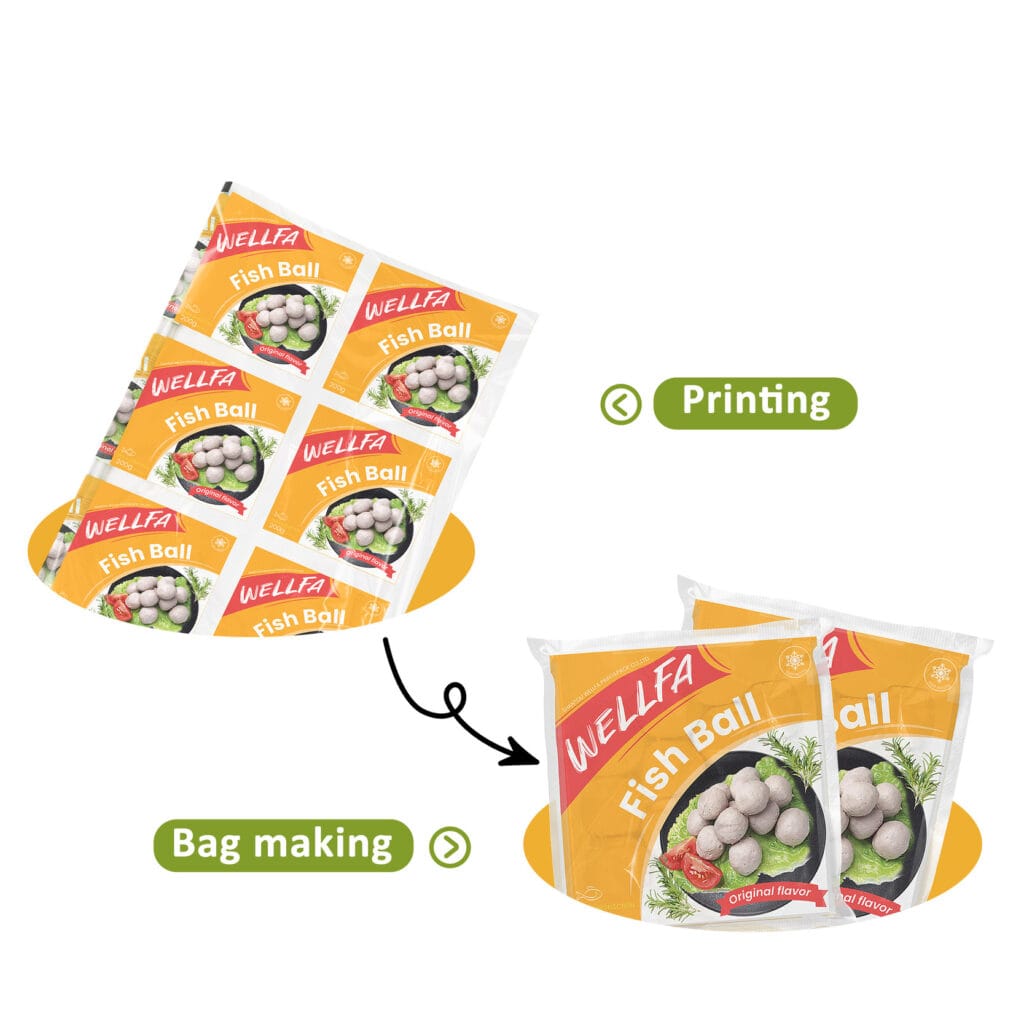 Sausage Frozen Packaging TOP Printed Sealing Film Ball Packaging