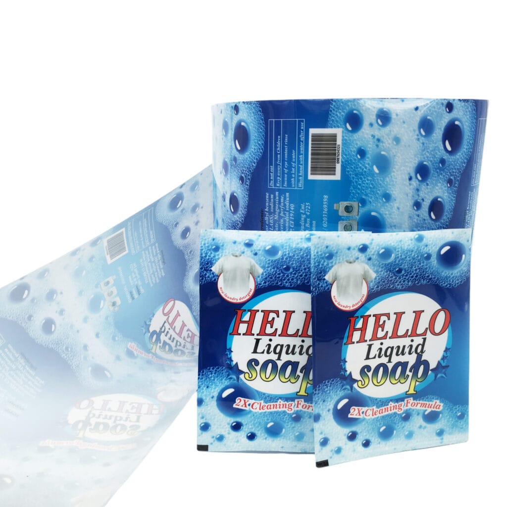 Custom Printed Sealed Plastic Laundry Liquid Refill Detergent Washing Powder Shape Sachet Packaging Bag