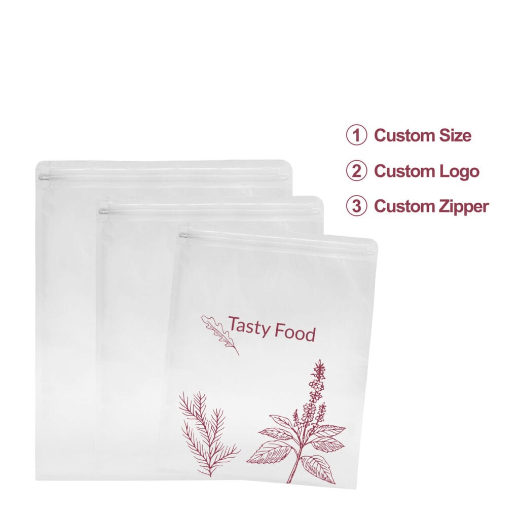 Vacuum Seal Bag With Double Zipper Nylon Embossed