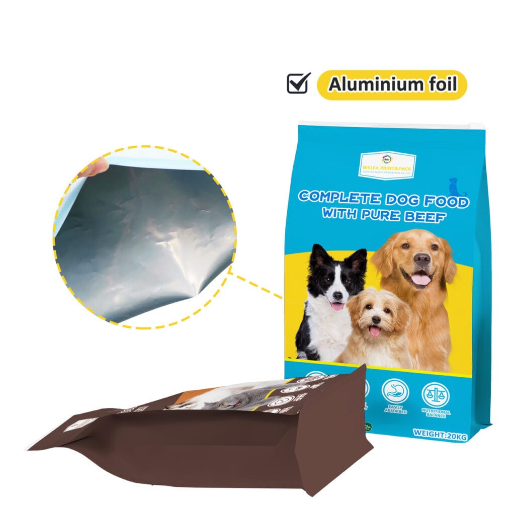 Zipper 10kg 50kg Flat Bottom Pet Cat Dog Food 20 kg Bags