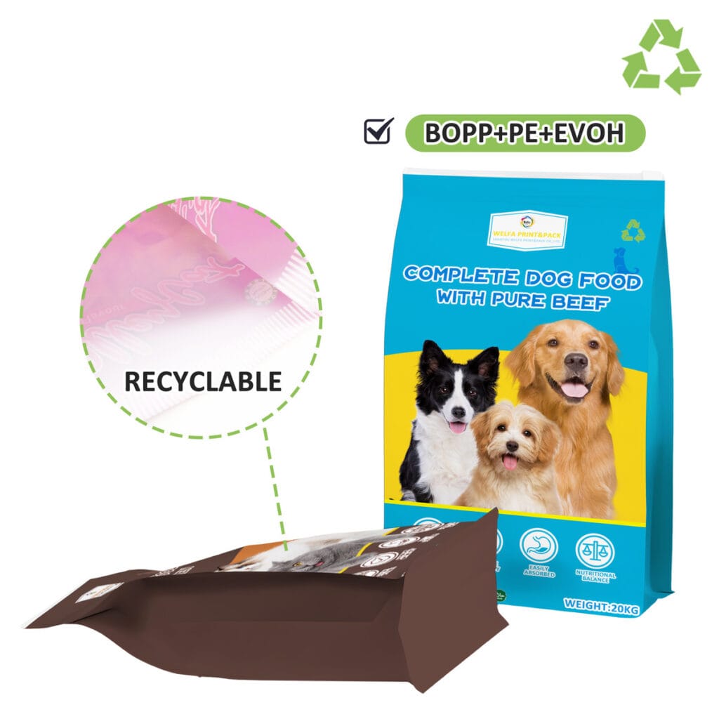 Custom Resealable Zipper Cat Food Recyclable Dog Food Packaging