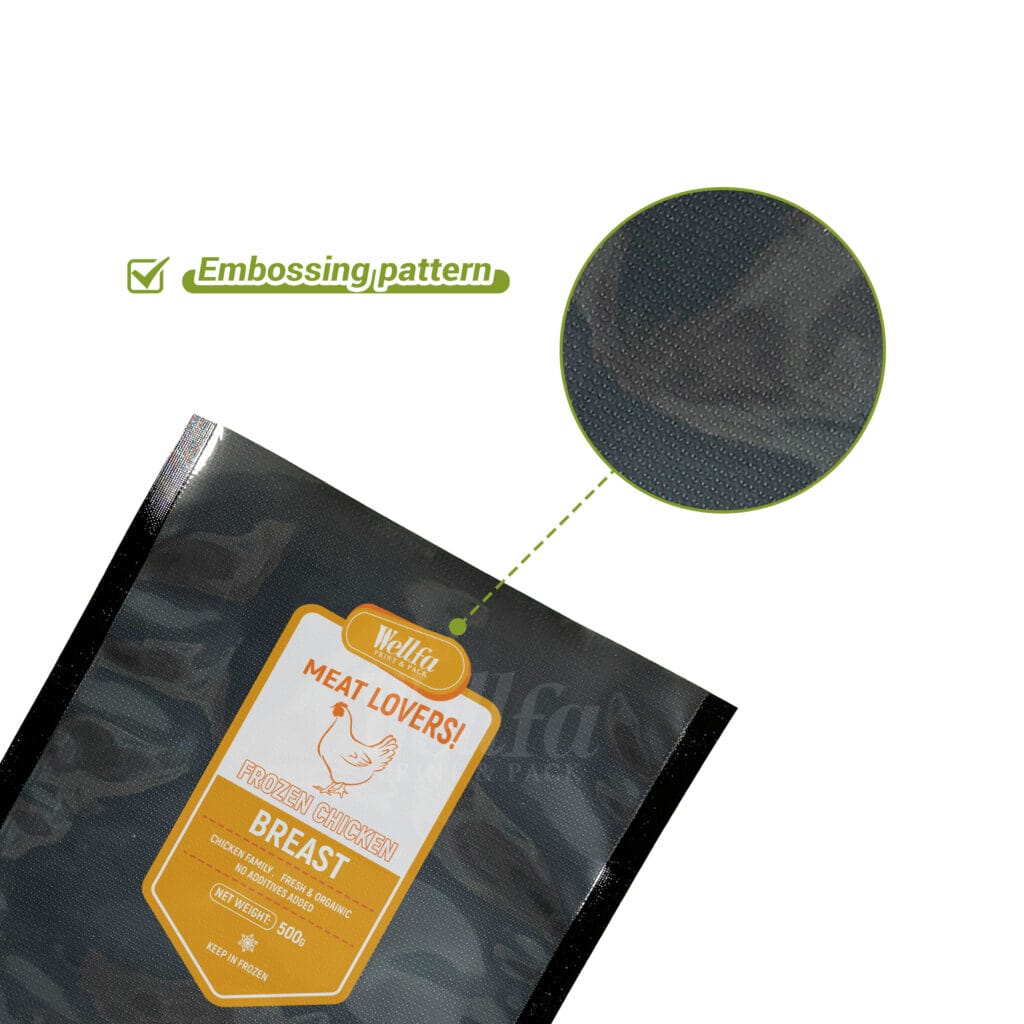Black Embossed Vacuum Bag (Available in Multiple Sizes)