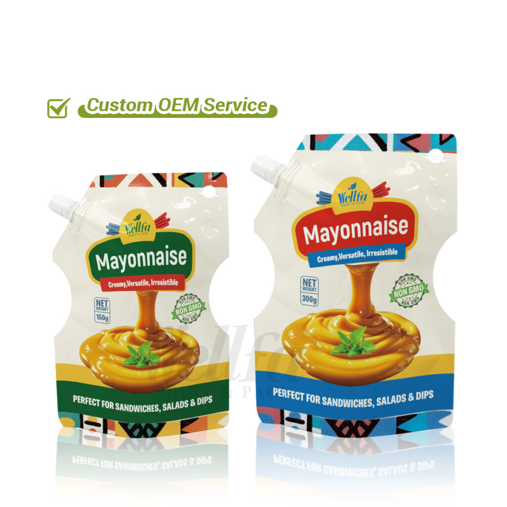 Custom Logo Sauce Refill Doypack with Hanging Hole Spout Bag