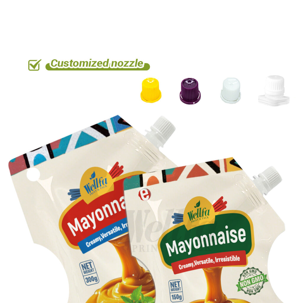 Custom Logo Sauce Refill Doypack with Hanging Hole Spout Bag