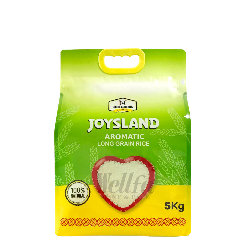 Custom Printed 500G 1Kg 2Kg Packing Zip With Handle Rice Packaging Flat Bottom Pouch