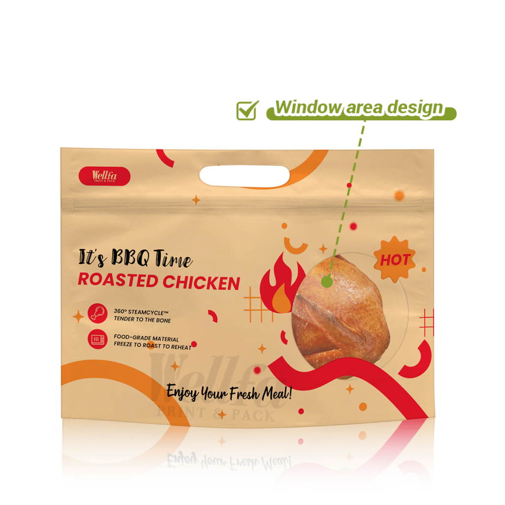 Kraft Paper Rotisserie Chicken Packaging Hot Anti-fog Roast Chicken Packaging