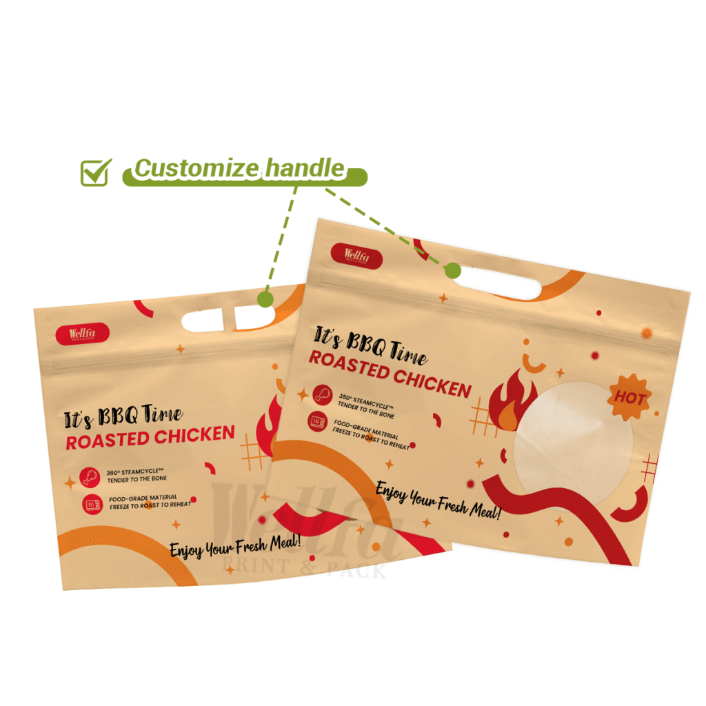 Kraft Paper Rotisserie Chicken Packaging Hot Anti-fog Roast Chicken Packaging