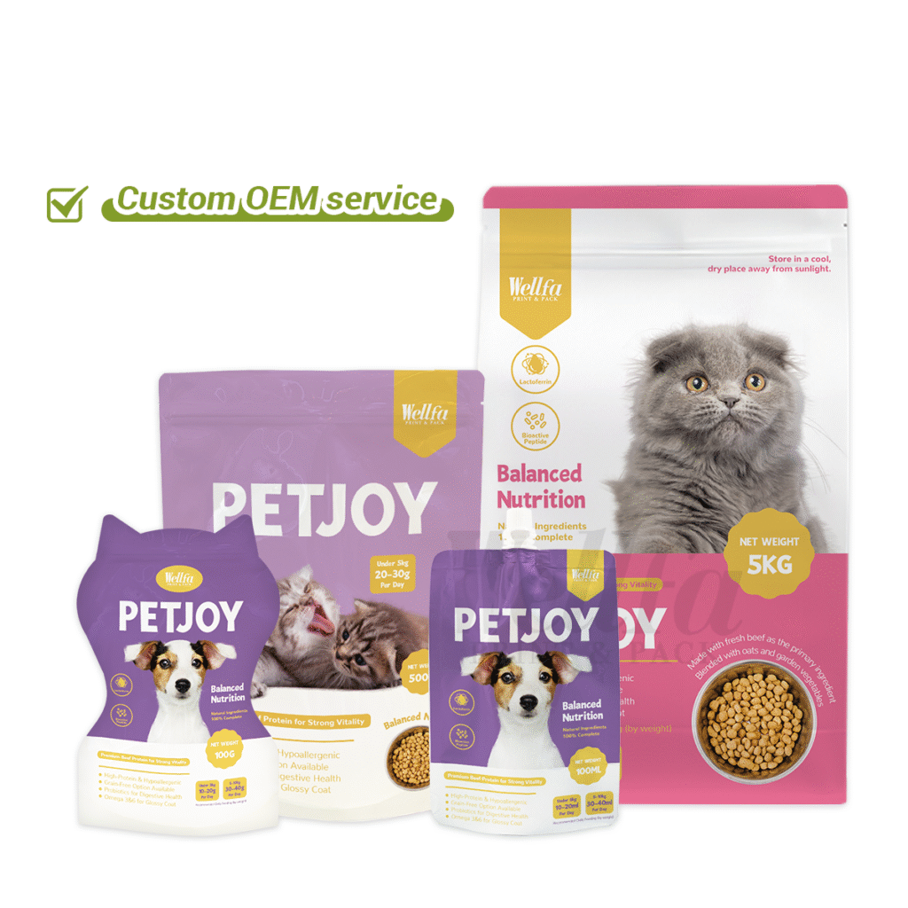 Manufacturer Flat Bottom Dry Pet Cat Dog Food Bags