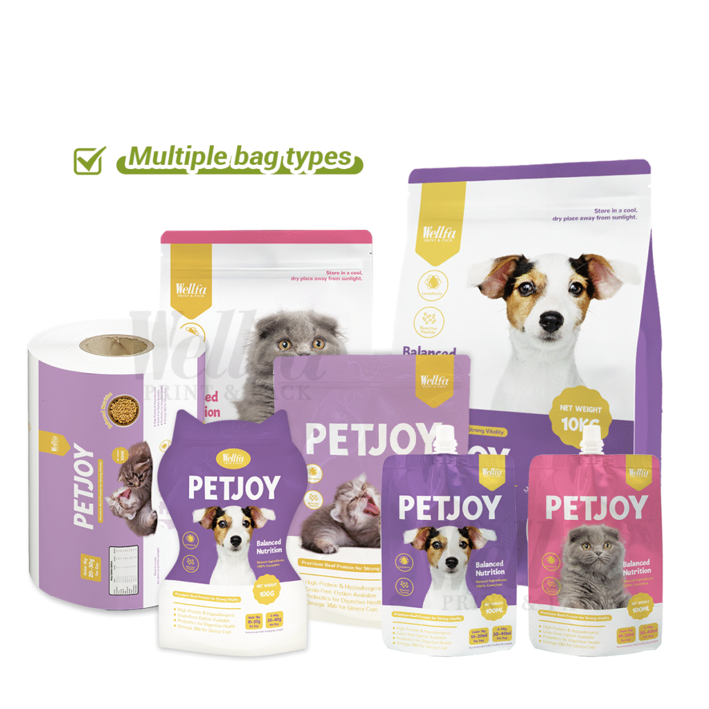 Manufacturer Flat Bottom Dry Pet Cat Dog Food Bags