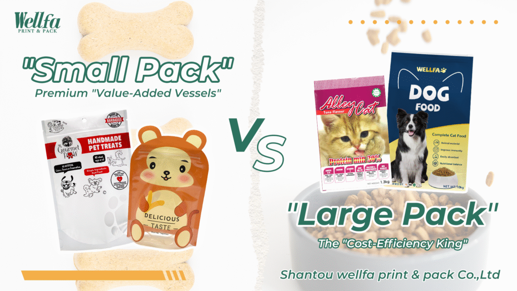 Pet Food Packaging: Small Pack vs. Large Pack Pros and Cons 1 small pack vs Large pack 1 Pet Food Packaging