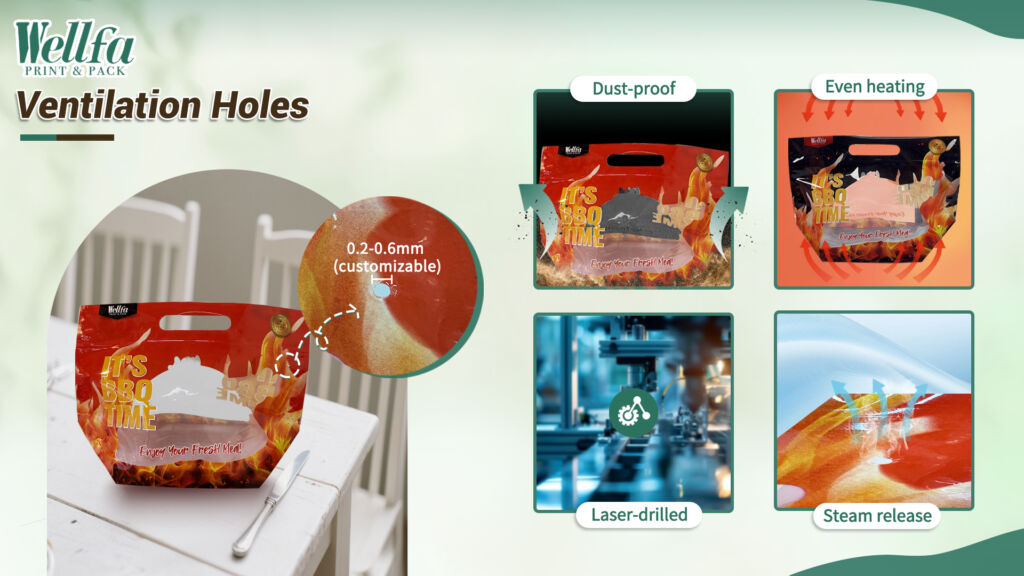 烤鸡袋的工艺ti微波包装的创新 Ventilation Holes