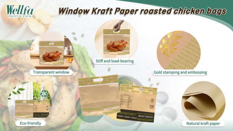 Window Kraft Paper roasted chicken bags​