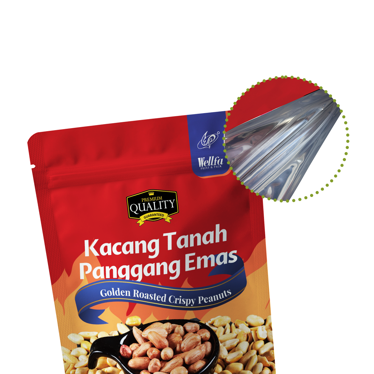 PE Mono Material Dried Fruit Stand Up Recycle Nuts Doypack