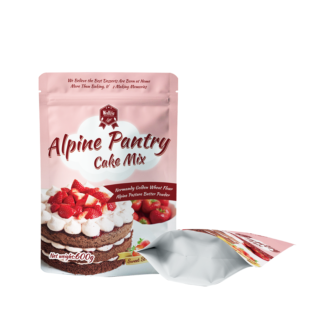 Custom Matte Food Grade Aluminum Foil Cookie Cake Flour Doypack Stand up Pouch