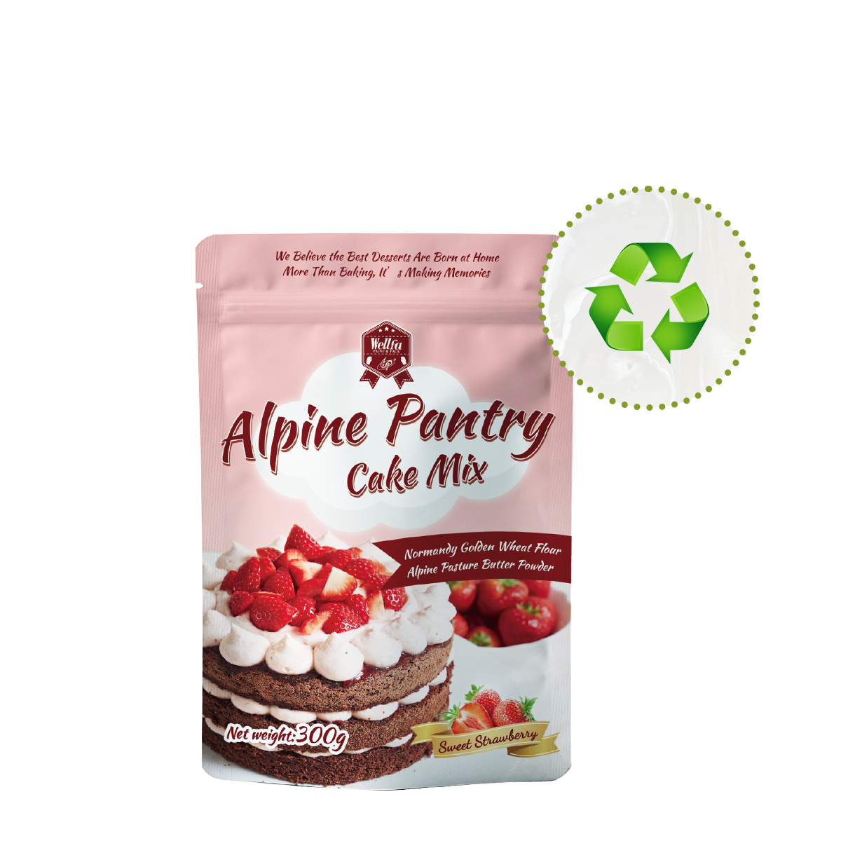 Custom Matte Food Grade Aluminum Foil Cookie Cake Flour Doypack Stand up Pouch