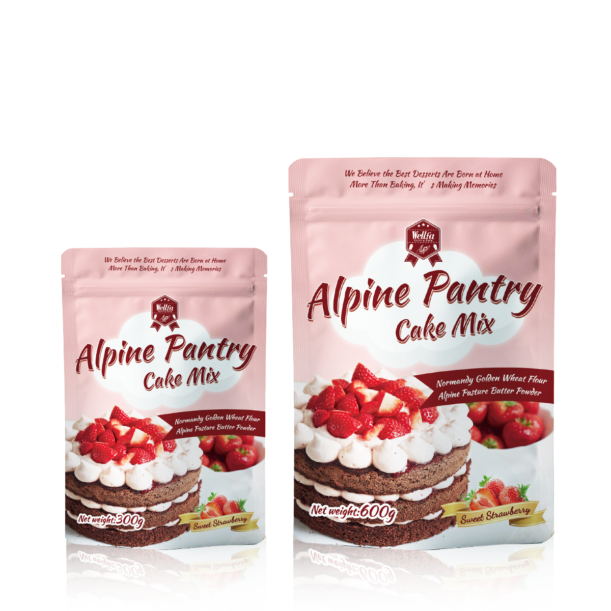 Custom Matte Food Grade Aluminum Foil Cookie Cake Flour Doypack Stand up Pouch